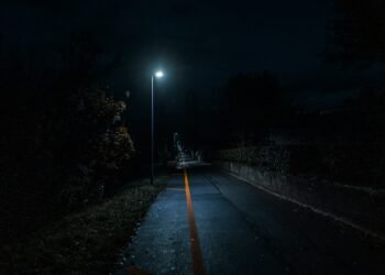 a road at night