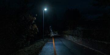 a road at night